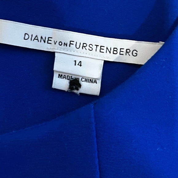 💙 Diane von Furstenberg Royal Blue Sleeveless Dress – Size 14 - Picture 2 of 13